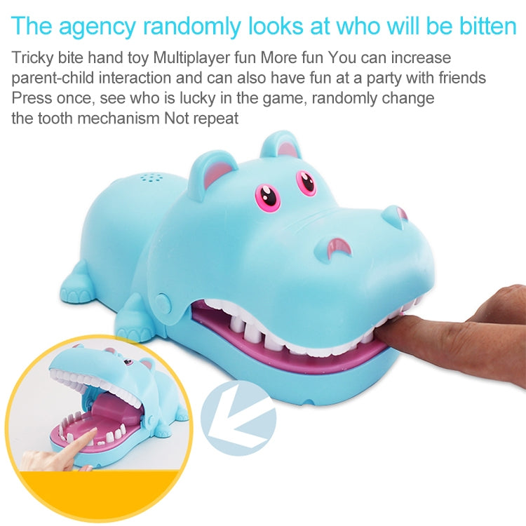 Jouets astucieux fantaisie en forme d'hippopotame de dessin animé qui mordent la main, avec lumière et musique, livraison de couleur aléatoire, Hippopotame