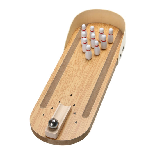 Jouet de bureau classique de table Mini-jeu de bowling en bois pour enfants et adultes, taille : 29,5 x 10 cm, taille : 29,5 x 10 cm