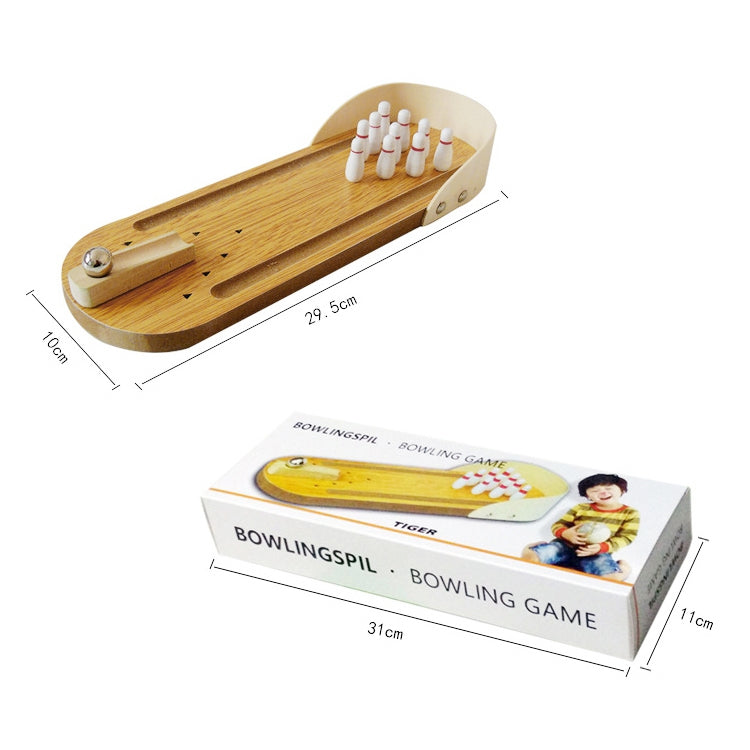 Tabletop Classic Desk Ball Toy Wooden Mini Bowling Game for Children and Adult, Size: 29.5 x 10cm, Size: 29.5 x 10cm
