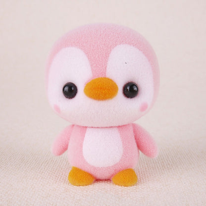 Petites poupées pingouins flocage PVC mignonnes, jouet pour enfants, cadeau d'anniversaire, taille : 4*4*5.5cm, Pingouin rose, Pingouin bleu