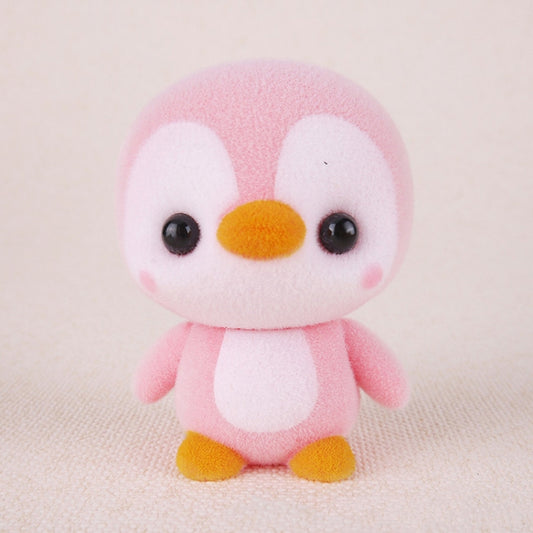 Petites poupées pingouins flocage PVC mignonnes, jouet pour enfants, cadeau d'anniversaire, taille : 4*4*5.5cm, Pingouin rose, Pingouin bleu