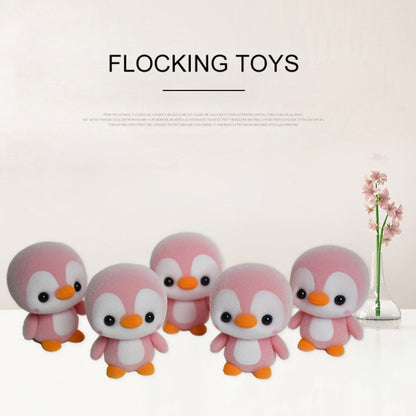 Petites poupées pingouins flocage PVC mignonnes, jouet pour enfants, cadeau d'anniversaire, taille : 4*4*5.5cm, Pingouin rose, Pingouin bleu
