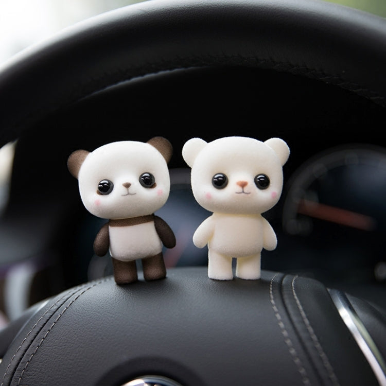 Petites poupées d'animaux en flocage PVC mignonnes et créatives, jouet cadeau pour enfants, taille : 5,5 x 3,8 x 6,3 cm, ours blanc