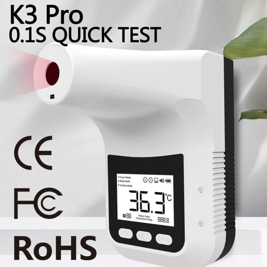K3 Pro Handsfree Non-contact Forehead Body Light-sensitive Distance Sensor Infrared Thermometer, 2.8 inch LCD Display Screen, K3 Pro