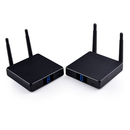 Measy FHD686 Full HD 1080P 3D 5-5.8GHz Wireless HDMI Transmitter (Transmitter + Receiver) with Display, Supports Infrared Remote Control & Wireless Same Screen Function, Transmission Distance: 200m, FHD686 with Display