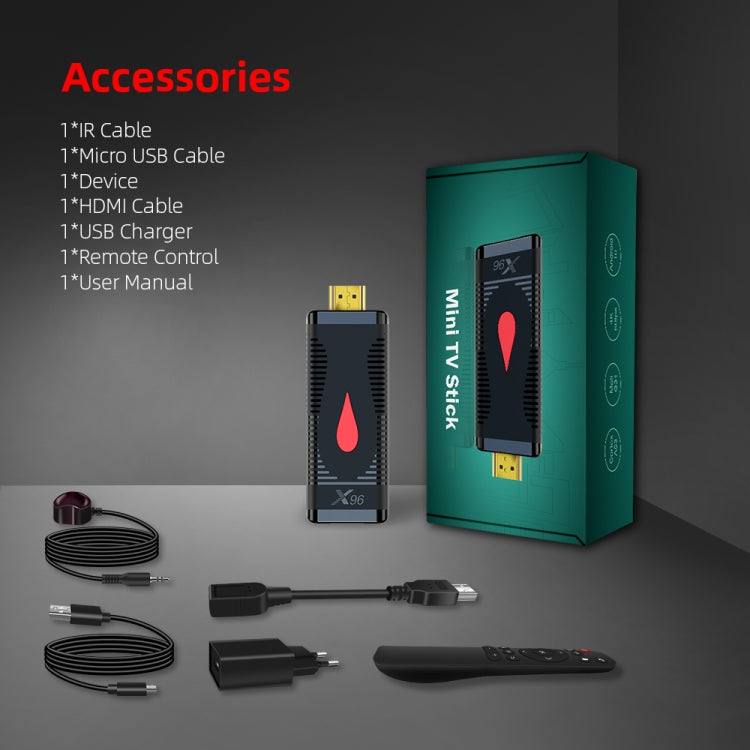 X96 S400 Android 10.0 Mini TV Stick, Allwinner H313 Quad Core ARM Cortex A53, 2GB + 16GB, Support WiFi, HDMI, TF Card, USB, 2GB+16GB