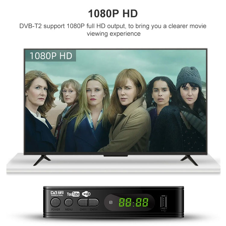 T15-T2 1080P Full HD DVB-TC/C Receiver Set-Top Box, EU Plug