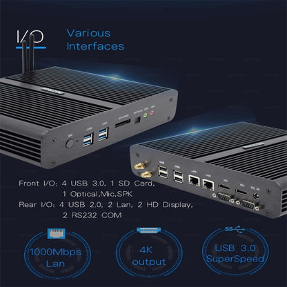 HYSTOU P05B-I7-5500U-2C Fanless Mini PC Intel Core i7 5500u Processor Quad Core up to 2.4GHz, RAM: 8G, ROM: 256G, Support Win 7 / 8 / 10 / Linux