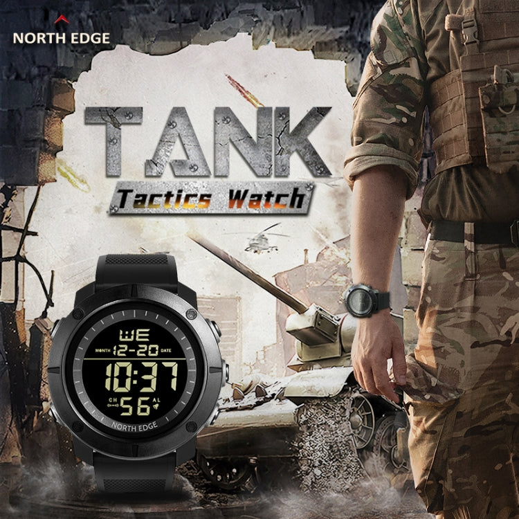 Montre numérique connectée TANK North Edge pour homme, mode, militaire, armée, sport de plein air, étanche, course à pied, natation, TANK North Edge
