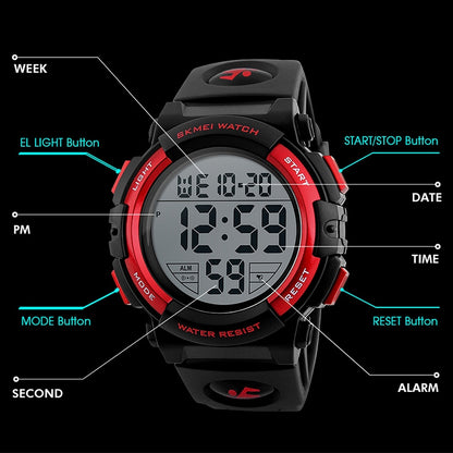 SKMEI 1258 Multifunctional Outdoor Sports Noctilucent Waterproof Wrist Watch, Size: S