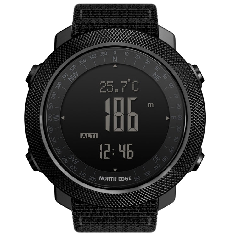 NORTH EDGE Montre intelligente électronique de sport de plein air multifonction étanche, prend en charge la mesure de l'humidité / la prévision météorologique / la mesure de la vitesse, Style: Bracelet en nylon, Bracelet en nylon