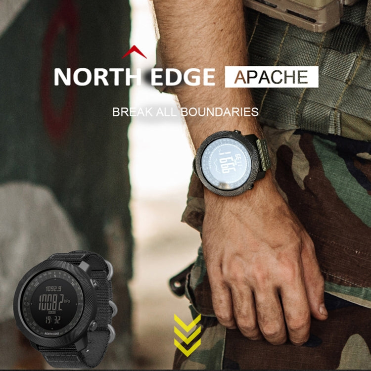 NORTH EDGE Montre intelligente électronique de sport de plein air multifonction étanche, prend en charge la mesure de l'humidité / la prévision météorologique / la mesure de la vitesse, Style: Bracelet en nylon, Bracelet en nylon