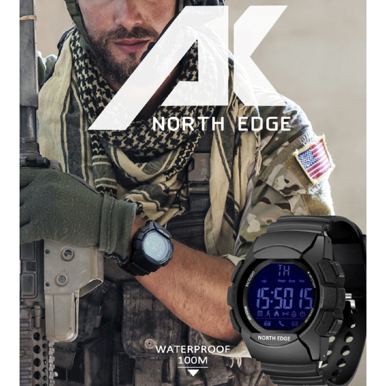 Montre Intelligente Multifonctionnelle Bluetooth NORTH EDGE AK avec Rétroéclairage LED, Support Rappel d'Appel Entrant, Chronomètre Intelligent, Rappel d'Information, AK
