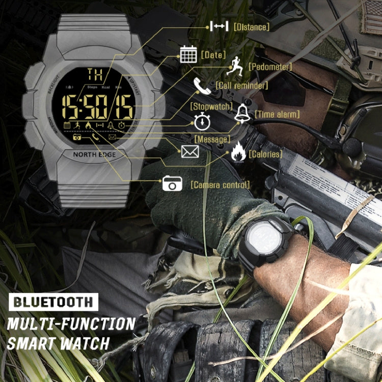 Montre Intelligente Multifonctionnelle Bluetooth NORTH EDGE AK avec Rétroéclairage LED, Support Rappel d'Appel Entrant, Chronomètre Intelligent, Rappel d'Information, AK