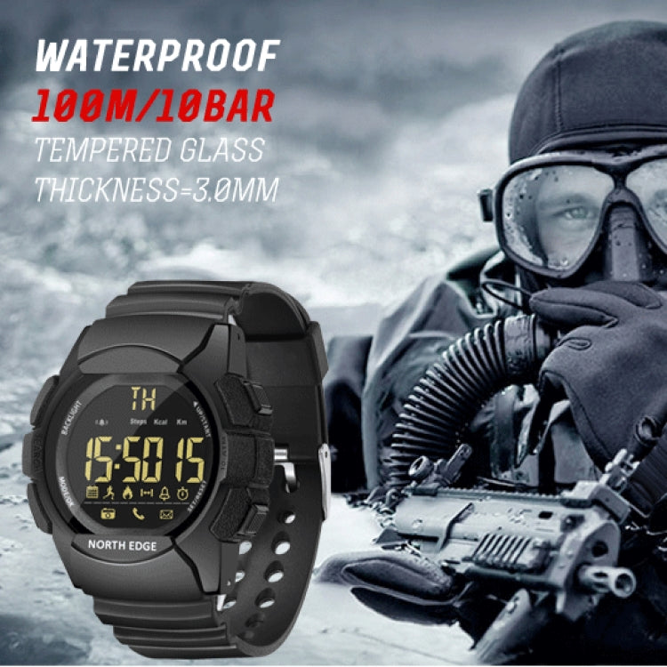Montre Intelligente Multifonctionnelle Bluetooth NORTH EDGE AK avec Rétroéclairage LED, Support Rappel d'Appel Entrant, Chronomètre Intelligent, Rappel d'Information, AK
