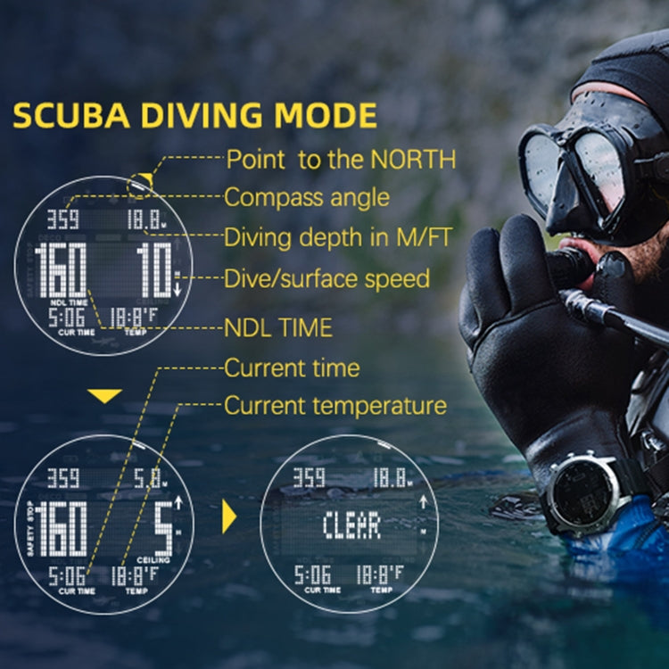 Montre connectée de plongée sous-marine NORTH EDGE AQUA, étanche 100 m, avec affichage lumineux et mode boussole, AQUA