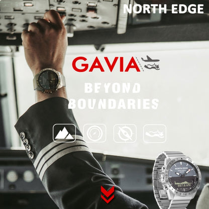 North Edge GAVIA Herren Outdoor Sport 50m Wasserdichte Smart Digitaluhr Taucheruhr, Unterstützung Barometer & Schrittzähler, GAVIA