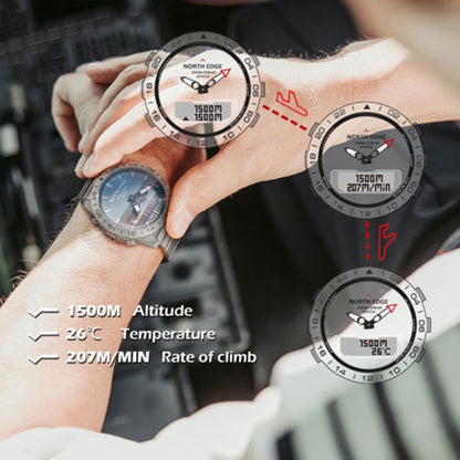 North Edge GAVIA Herren Outdoor Sport 50m Wasserdichte Smart Digitaluhr Taucheruhr, Unterstützung Barometer & Schrittzähler, GAVIA