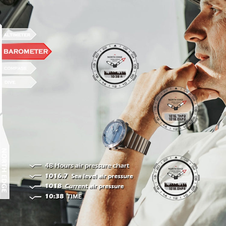 North Edge GAVIA Herren Outdoor Sport 50m Wasserdichte Smart Digitaluhr Taucheruhr, Unterstützung Barometer & Schrittzähler, GAVIA