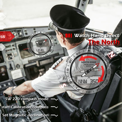 North Edge GAVIA Herren Outdoor Sport 50m Wasserdichte Smart Digitaluhr Taucheruhr, Unterstützung Barometer & Schrittzähler, GAVIA