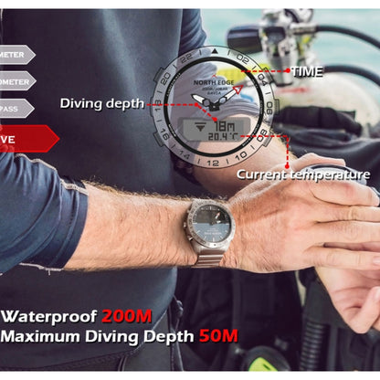 North Edge GAVIA Herren Outdoor Sport 50m Wasserdichte Smart Digitaluhr Taucheruhr, Unterstützung Barometer & Schrittzähler, GAVIA