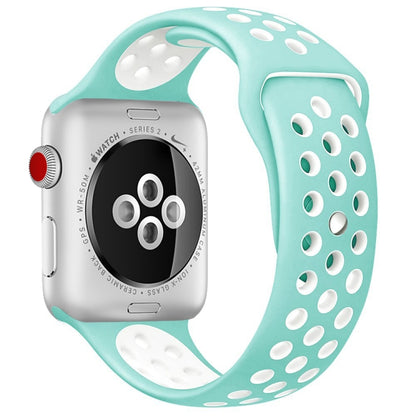 For Apple Watch Series 10 42mm / 9&8&7 41mm / SE 3&SE 2&6&SE&5&4 40mm / 3&2&1 38mm Fashionable Classical Silicone Sport Watch Band(Grey White), WA1230A, WA1230B, WA1230BG, WA1230BH, WA1230BL, WA1230BM, WA1230BR, WA1230BY, WA1230C, WA1230D, WA1230DW����...