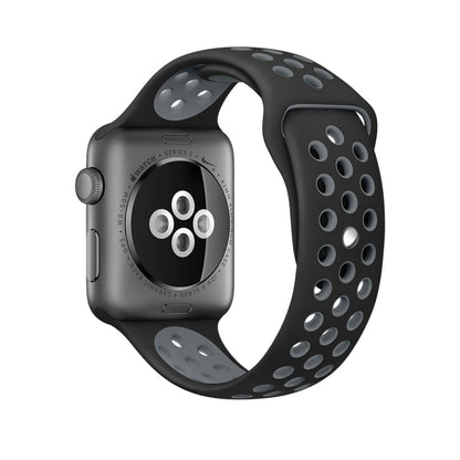For Apple Watch Series 10 42mm / 9&8&7 41mm / SE 3&SE 2&6&SE&5&4 40mm / 3&2&1 38mm Fashionable Classical Silicone Sport Watch Band(Grey White), WA1230A, WA1230B, WA1230BG, WA1230BH, WA1230BL, WA1230BM, WA1230BR, WA1230BY, WA1230C, WA1230D, WA1230DW����...