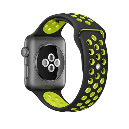 For Apple Watch Series 10 42mm / 9&8&7 41mm / SE 3&SE 2&6&SE&5&4 40mm / 3&2&1 38mm Fashionable Classical Silicone Sport Watch Band(Grey White), WA1230A, WA1230B, WA1230BG, WA1230BH, WA1230BL, WA1230BM, WA1230BR, WA1230BY, WA1230C, WA1230D, WA1230DW    ...