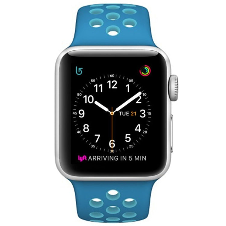 For Apple Watch Series 10 42mm / 9&8&7 41mm / SE 3&SE 2&6&SE&5&4 40mm / 3&2&1 38mm Fashionable Classical Silicone Sport Watch Band(Grey White), WA1230A, WA1230B, WA1230BG, WA1230BH, WA1230BL, WA1230BM, WA1230BR, WA1230BY, WA1230C, WA1230D, WA1230DW����...
