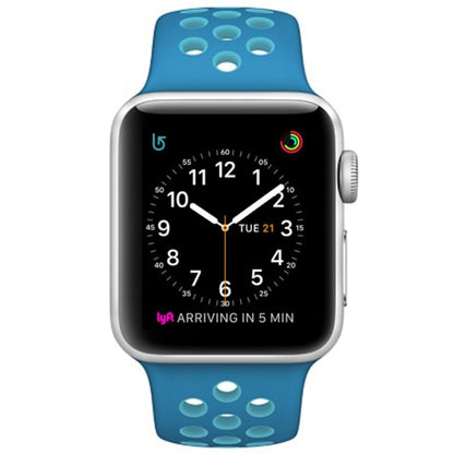 For Apple Watch Series 10 42mm / 9&8&7 41mm / SE 3&SE 2&6&SE&5&4 40mm / 3&2&1 38mm Fashionable Classical Silicone Sport Watch Band(Grey White), WA1230A, WA1230B, WA1230BG, WA1230BH, WA1230BL, WA1230BM, WA1230BR, WA1230BY, WA1230C, WA1230D, WA1230DW����...