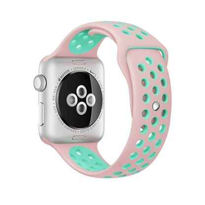 For Apple Watch Series 10 42mm / 9&8&7 41mm / SE 3&SE 2&6&SE&5&4 40mm / 3&2&1 38mm Fashionable Classical Silicone Sport Watch Band(Grey White), WA1230A, WA1230B, WA1230BG, WA1230BH, WA1230BL, WA1230BM, WA1230BR, WA1230BY, WA1230C, WA1230D, WA1230DW����...