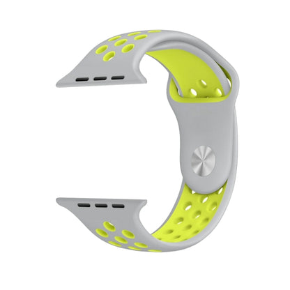 For Apple Watch Series 10 42mm / 9&8&7 41mm / SE 3&SE 2&6&SE&5&4 40mm / 3&2&1 38mm Fashionable Classical Silicone Sport Watch Band(Grey White), WA1230A, WA1230B, WA1230BG, WA1230BH, WA1230BL, WA1230BM, WA1230BR, WA1230BY, WA1230C, WA1230D, WA1230DW    ...
