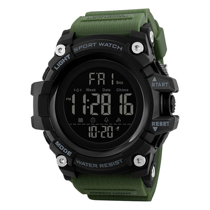 SKMEI 1384 Montre numérique à LED multifonctionnelle étanche et noctilucente pour homme, style décontracté, pour l'extérieur