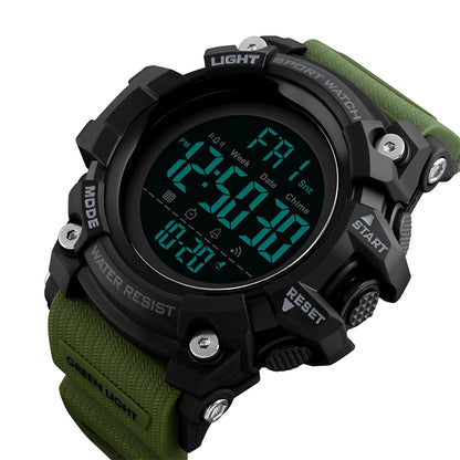 SKMEI 1384 Montre numérique à LED multifonctionnelle étanche et noctilucente pour homme, style décontracté, pour l'extérieur