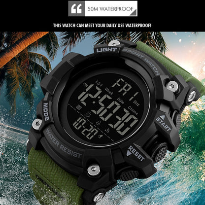SKMEI 1384 Montre numérique à LED multifonctionnelle étanche et noctilucente pour homme, style décontracté, pour l'extérieur
