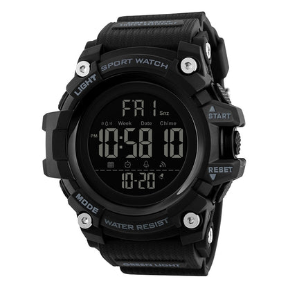 SKMEI 1384 Montre numérique à LED multifonctionnelle étanche et noctilucente pour homme, style décontracté, pour l'extérieur