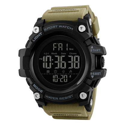 SKMEI 1384 Montre numérique à LED multifonctionnelle étanche et noctilucente pour homme, style décontracté, pour l'extérieur