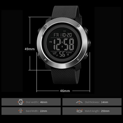 SKMEI 1426 Multifunctional Outdoor Fashion Noctilucent Waterproof Black Machine Rubber Ring Digital Watch, Black Machine Rubber Ring, 1426 Black Machine Rubber Ring