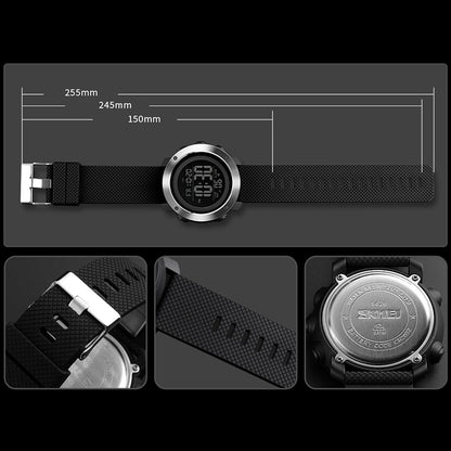 SKMEI 1426 Multifunctional Outdoor Fashion Noctilucent Waterproof Black Machine Rubber Ring Digital Watch, Black Machine Rubber Ring, 1426 Black Machine Rubber Ring