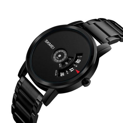 SKMEI 1260 Fashion Creative Pointer 30m Waterproof Quartz Wrist Watch with Stainless Steel Watchband