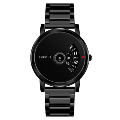 SKMEI 1260 Montre-Bracelet à Quartz Étanche 30m avec Pointeur Créatif Tendance et Bracelet en Acier Inoxydable