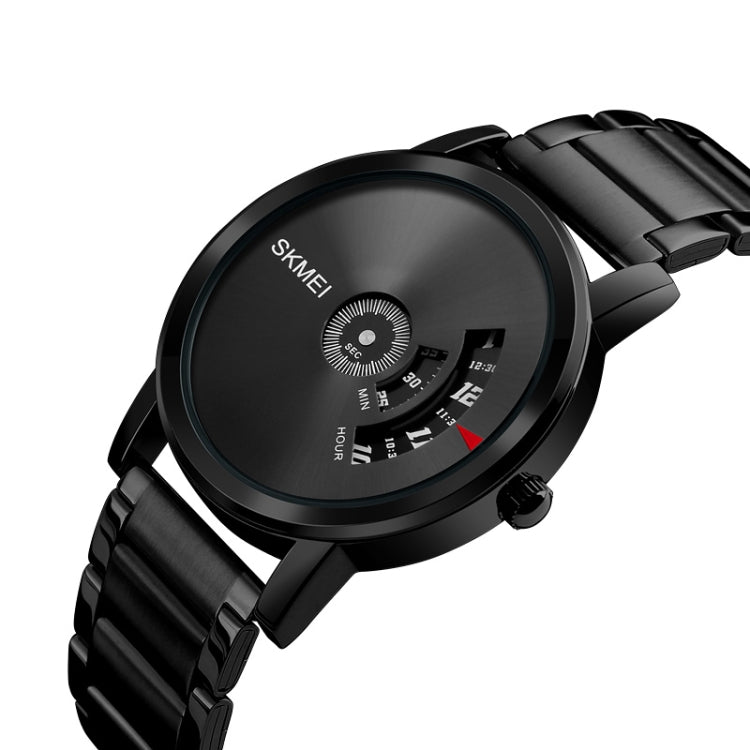 SKMEI 1260 Montre-Bracelet à Quartz Étanche 30m avec Pointeur Créatif Tendance et Bracelet en Acier Inoxydable