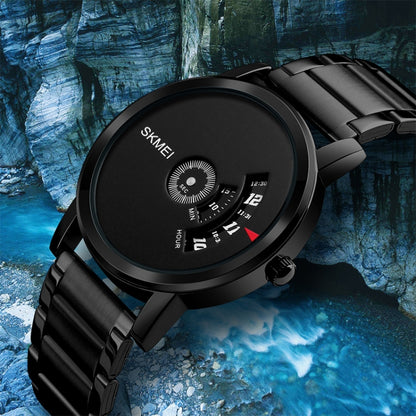 SKMEI 1260 Montre-Bracelet à Quartz Étanche 30m avec Pointeur Créatif Tendance et Bracelet en Acier Inoxydable
