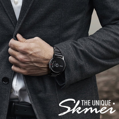 SKMEI 1260 Montre-Bracelet à Quartz Étanche 30m avec Pointeur Créatif Tendance et Bracelet en Acier Inoxydable