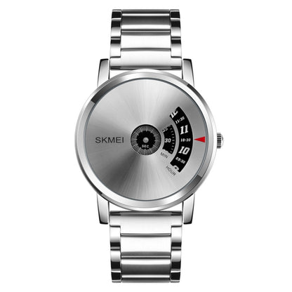 SKMEI 1260 Montre-Bracelet à Quartz Étanche 30m avec Pointeur Créatif Tendance et Bracelet en Acier Inoxydable