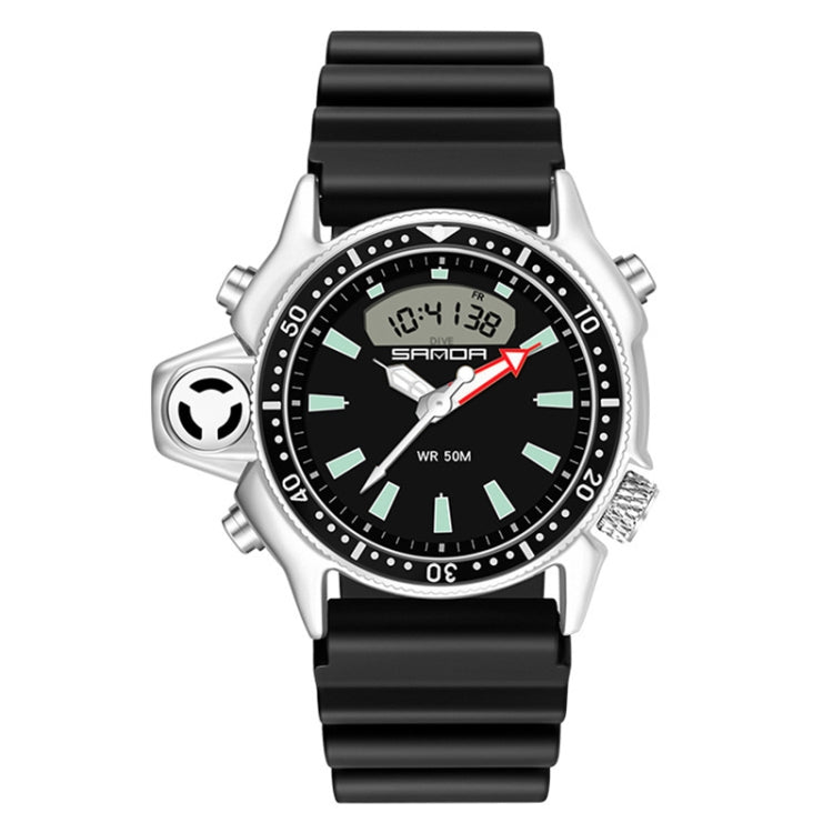 SANDA 3008 Montre-bracelet numérique multifonctionnelle pour homme, sports de plein air, lumineuse, étanche 50m