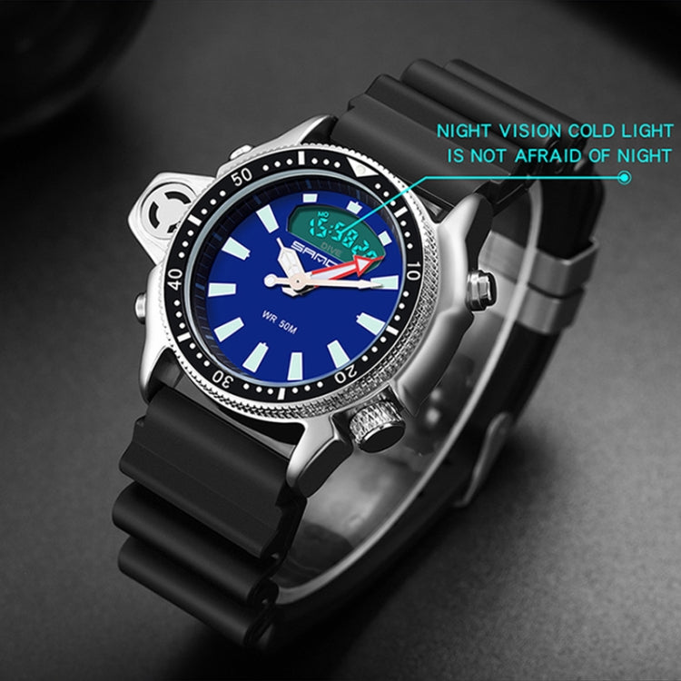 SANDA 3008 Montre-bracelet numérique multifonctionnelle pour homme, sports de plein air, lumineuse, étanche 50m
