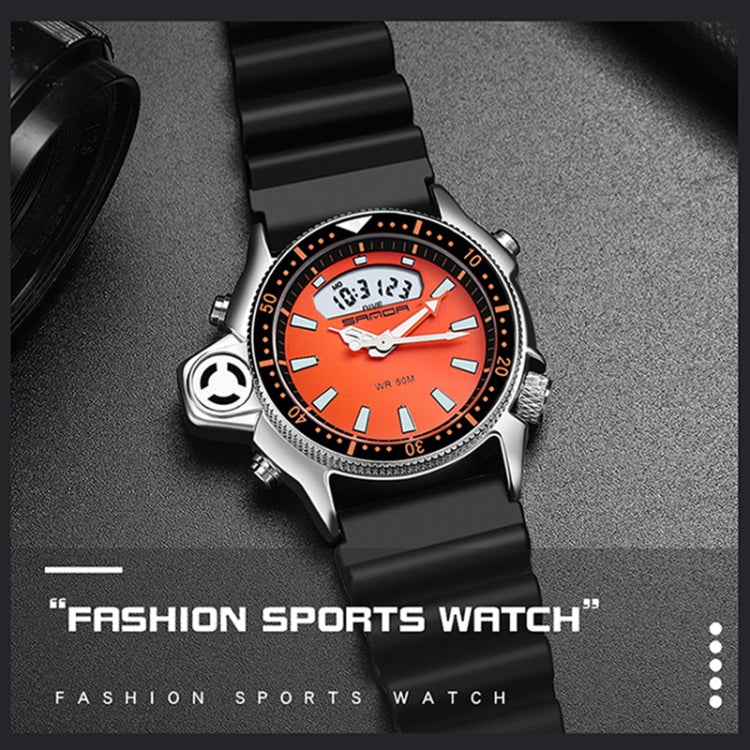 SANDA 3008 Montre-bracelet numérique multifonctionnelle pour homme, sports de plein air, lumineuse, étanche 50m