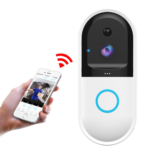 B50 Sonnette Vidéo Intelligente WiFi 720P, Prise en Charge Surveillance à Distance via Téléphone, Vision Nocturne et Carte SD