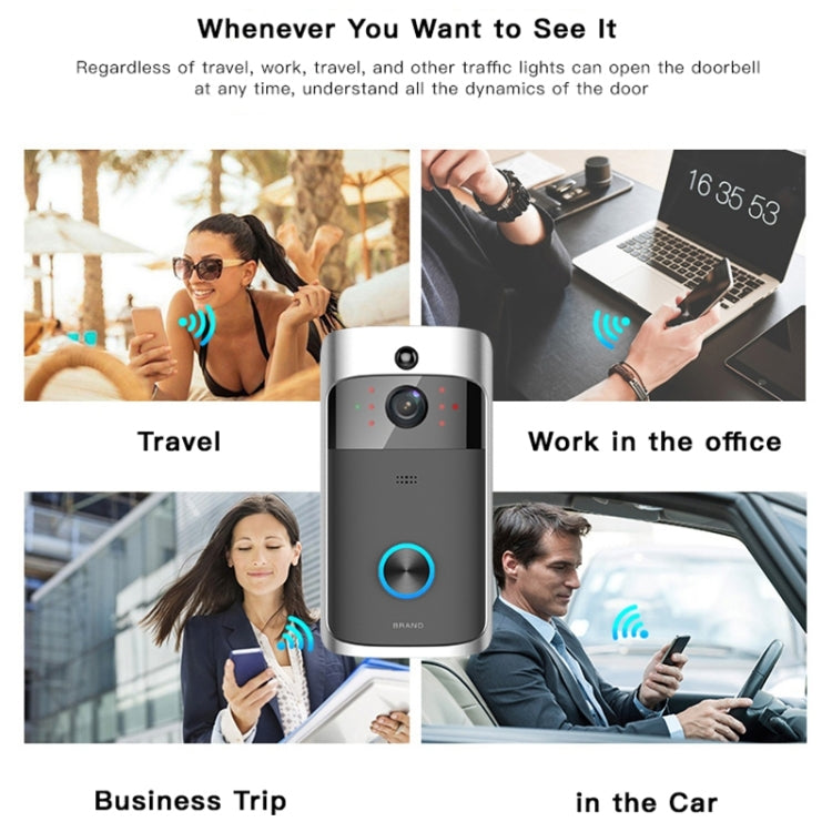 Sonnette vidéo visuelle intelligente M3 720P WIFI à très faible consommation, prise en charge de la surveillance à distance par téléphone portable et de la vision nocturne, version sans carillon